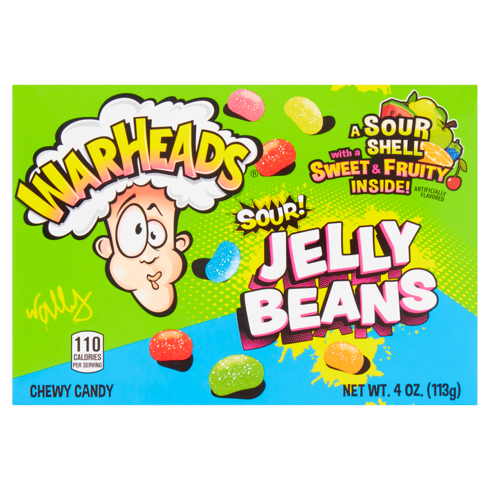 Warheads Sour! Jelly Beans Chewy Candy 113g