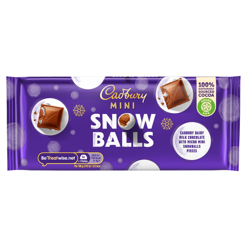 Cadbury Dairy Milk Mini Snow Balls Chocolate Bar 110 g