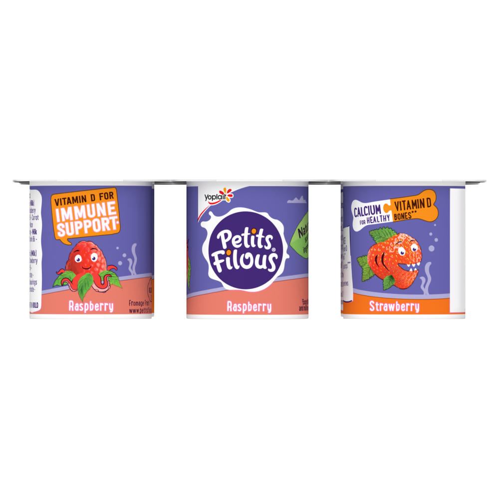 Petits Filous Kids Strawberry & Raspberry Yoghurt Pots 6 x 47g 