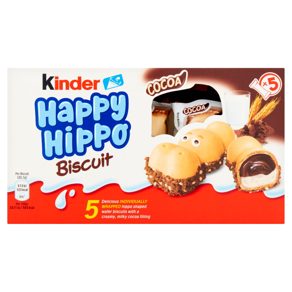 Kinder Happy Hippo Chocolate Cream Biscuits Multipack 5 x 20.7g (103g)