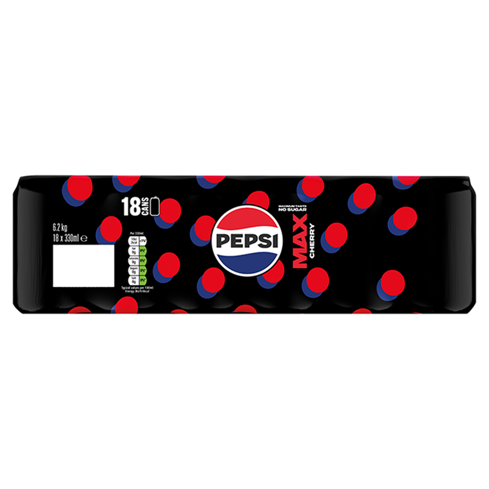 Pepsi Max Cherry 18 x 330ml (6.2kg)