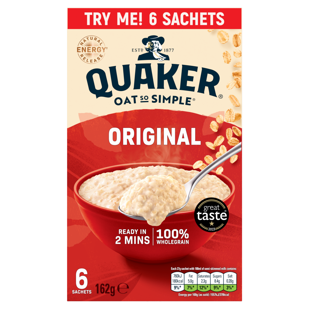 Quaker Oat So Simple Original Porridge Sachets 6 x 27g