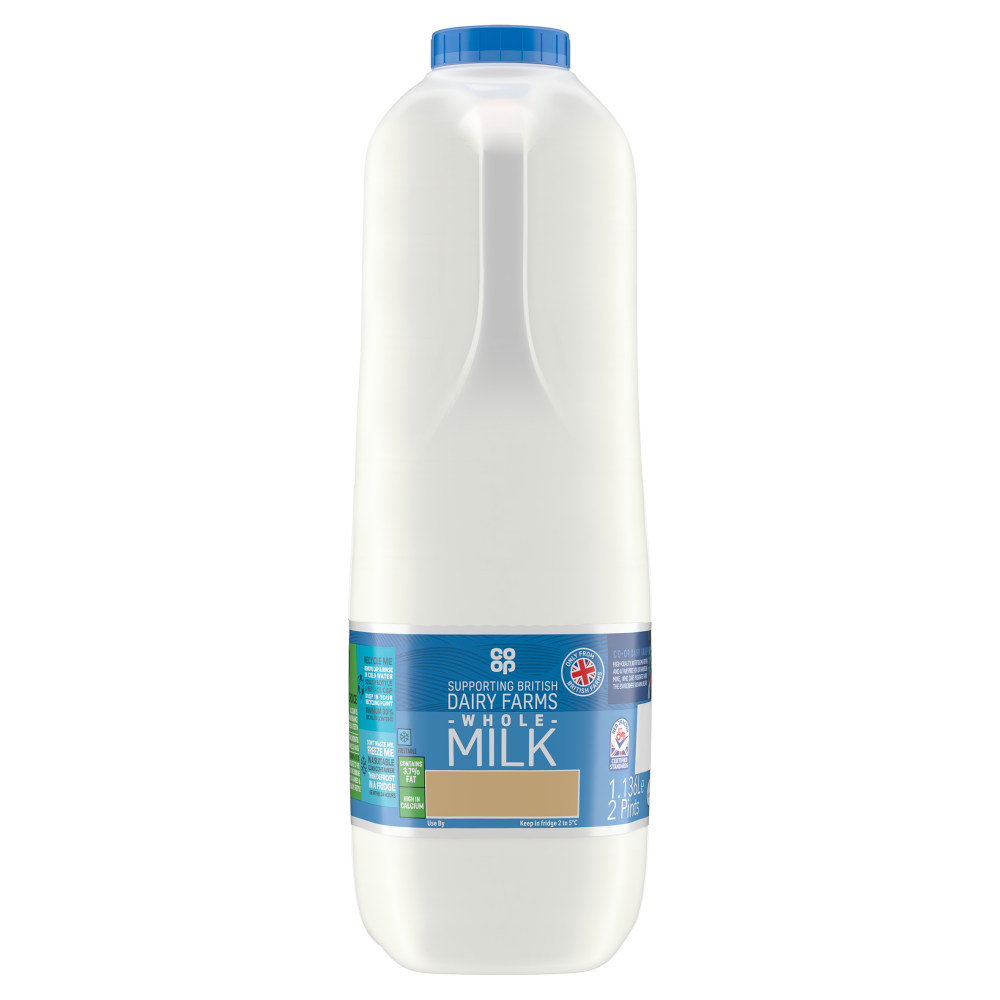 Co-op Whole Milk 2 Pints/1.136L