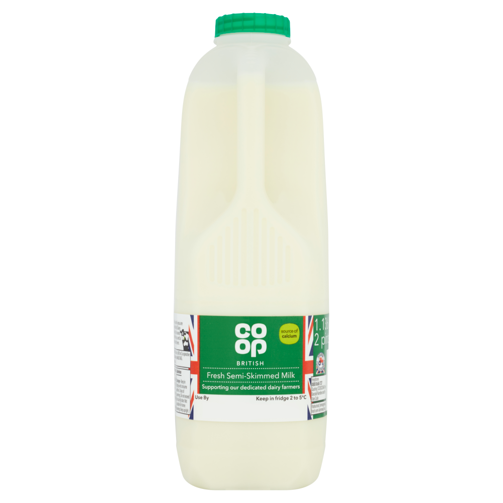 Co-op Semi-Skimmed Milk 2 Pints/1.136L