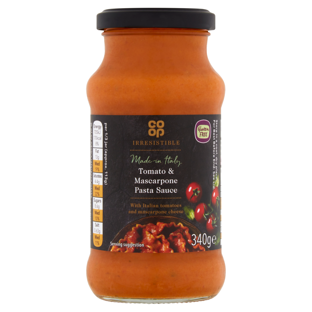 Co-Op Irresistible Tomato & Mascarpone Pasta Sauce 340g
