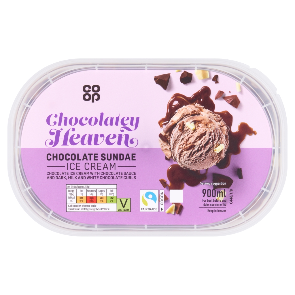 Co-op Chocolate Sundae Ice Cream 900ml
