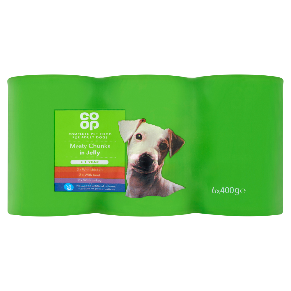 Co-op Complete & Balanced Nutrition Jelly Meaty Chunks for Adults Dogs +1 Year 6 x 400g (2.4kg)