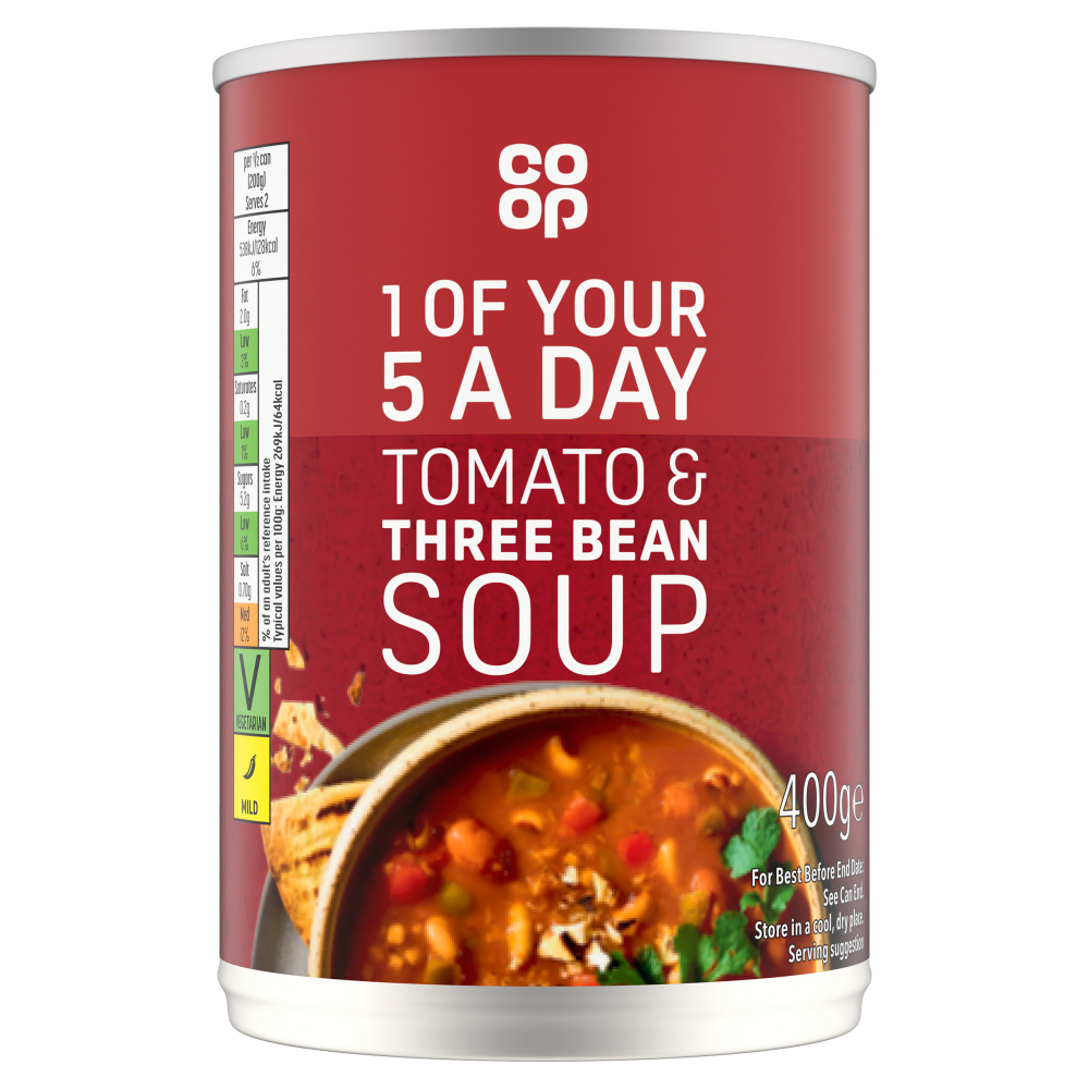Co-op Tomato & Three Bean Soup 400g