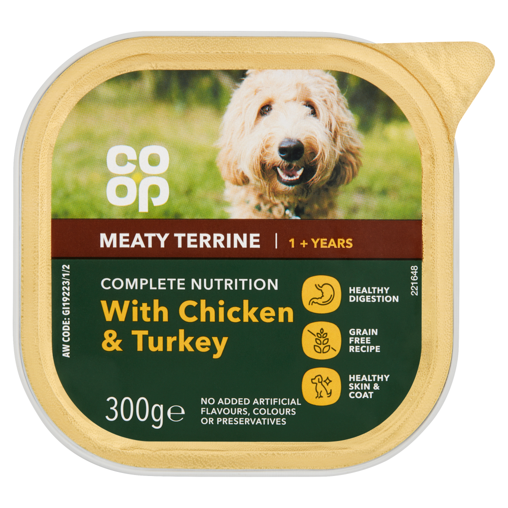 Co-op Complete & Balanced Nurtition Pate with Chicken & Turkey for Adult Dogs +1 Year 300g