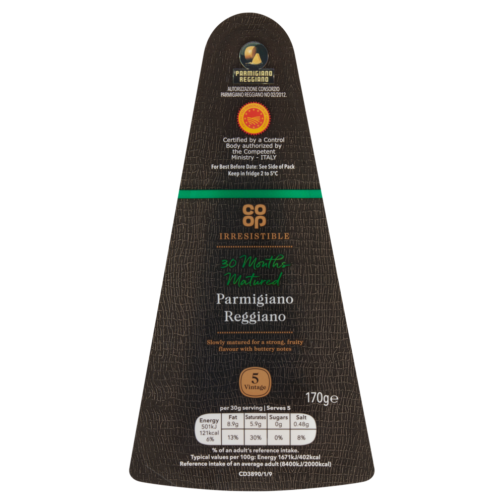 Co-op Irresistible 30 Months Matured Parmigiano Reggiano 170g