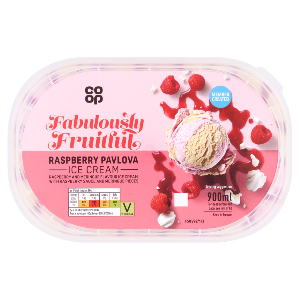 Co-op Raspberry Pavlova Ice Cream 900ml