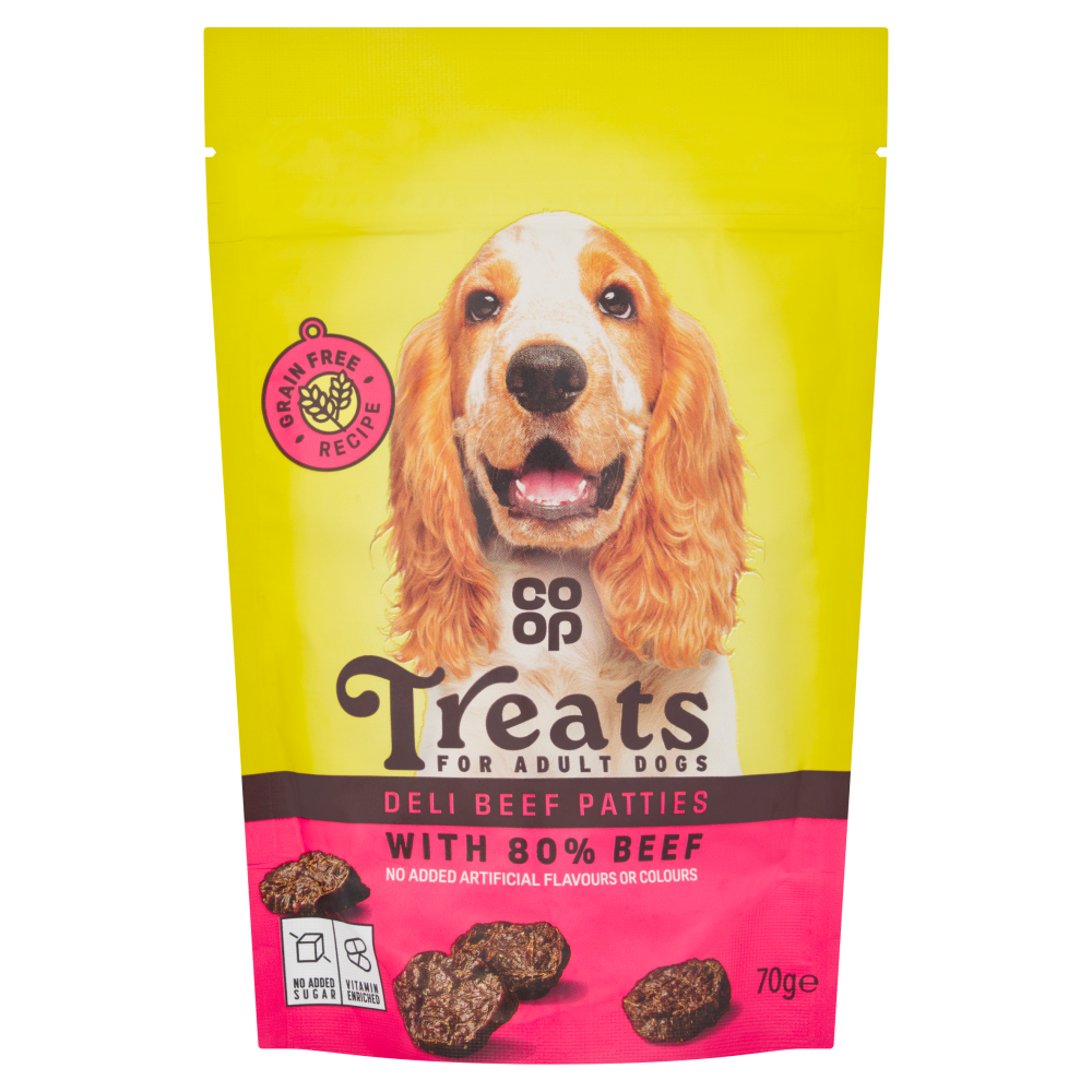 Co-op Treats for Adult Dogs Deli Beef Patties with 80% Beef 70g