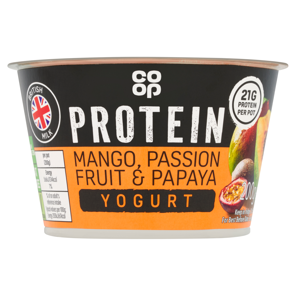 Co-op Protein Mango, Passion Fruit & Papaya Yogurt 200g