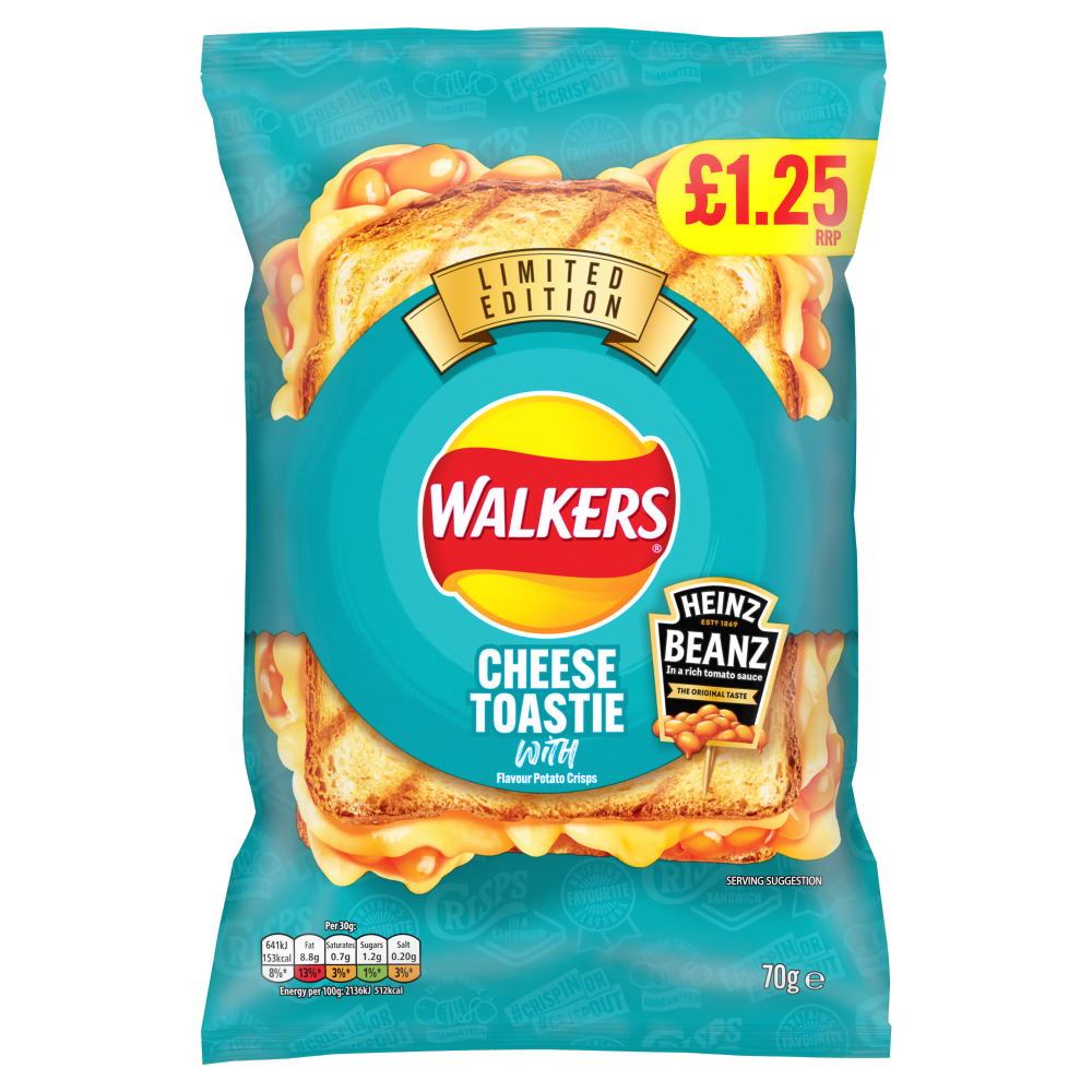 Walkers Cheese Toastie with Heinz Baked Beans Sharing Bag Crisps PMP 70g RRP £1.25