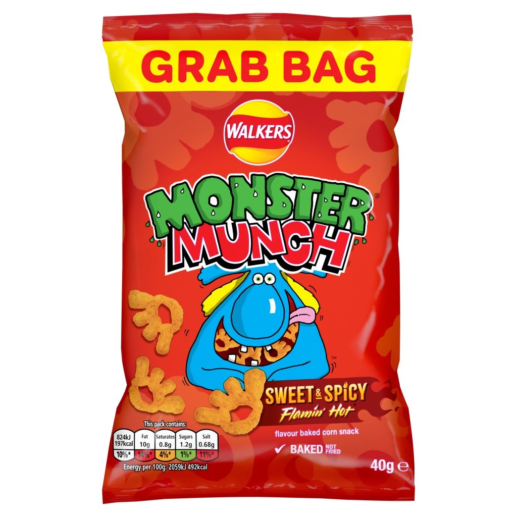 Walkers Monster Munch Sweet & Spicy Snacks Crisps 40g