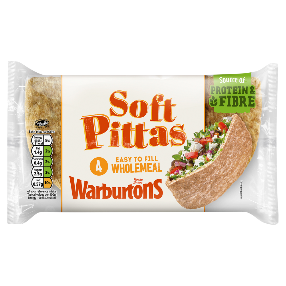 Warburtons 4 Soft Pittas