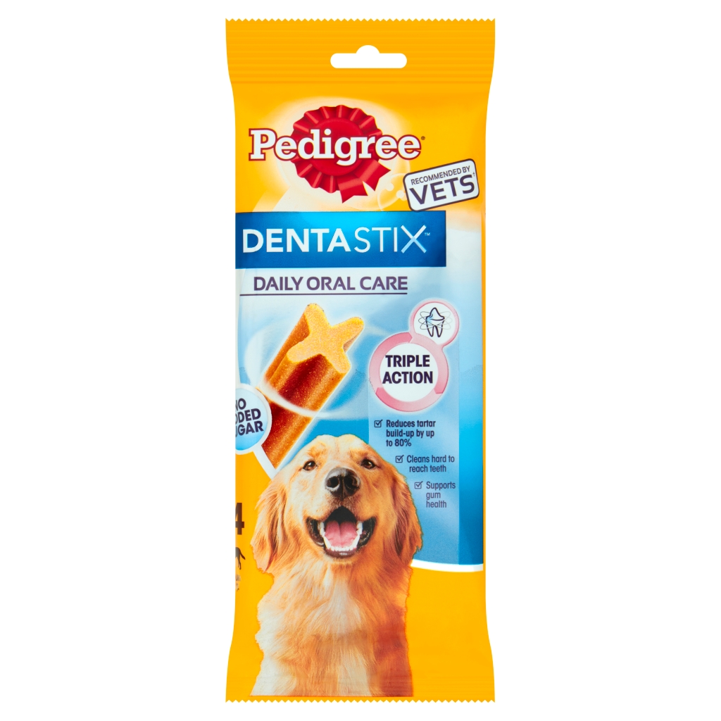 Pedigree Dentastix Daily Dental Chews Large Dog Treat 4 Sticks 154g