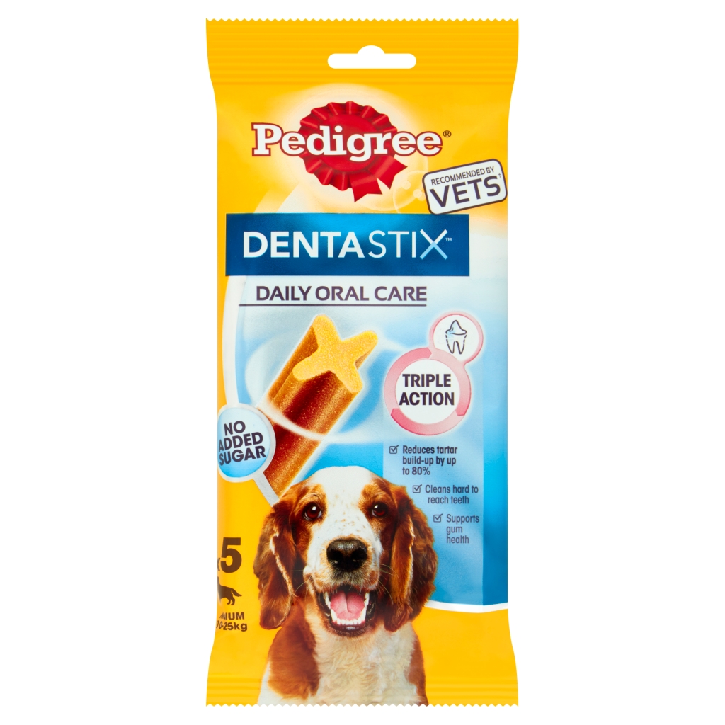 Pedigree Dentastix Daily Dental Chews Medium Dog Treat 5 Sticks 128g