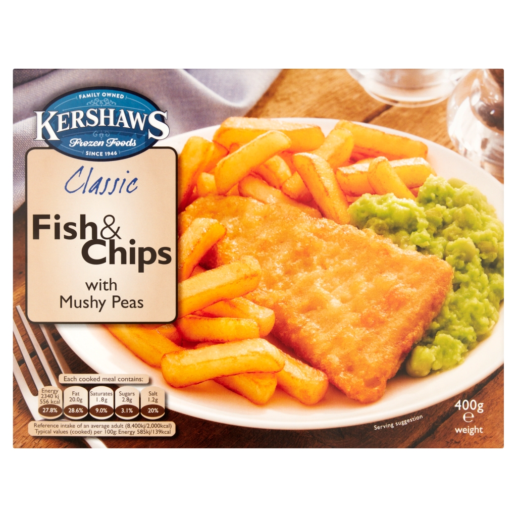 Kershaws Classic Fish & Chips with Mushy Peas 400g