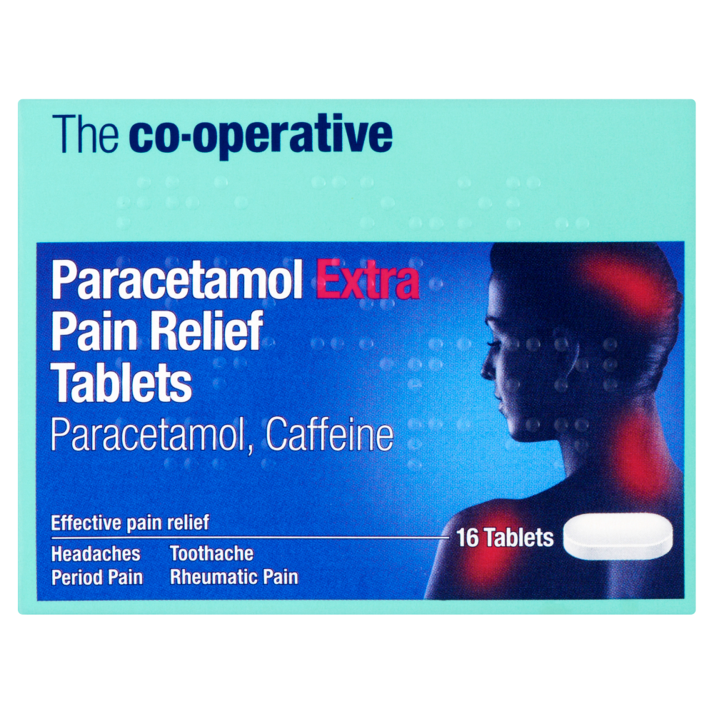 The Co-operative Paracetamol Extra Pain Relief Tablets 16 Tablets