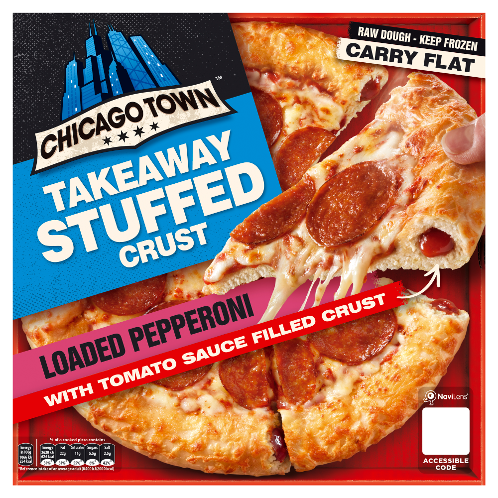 Chicago Town Takeaway Stuffed Crust Loaded Pepperoni Pizza 490g