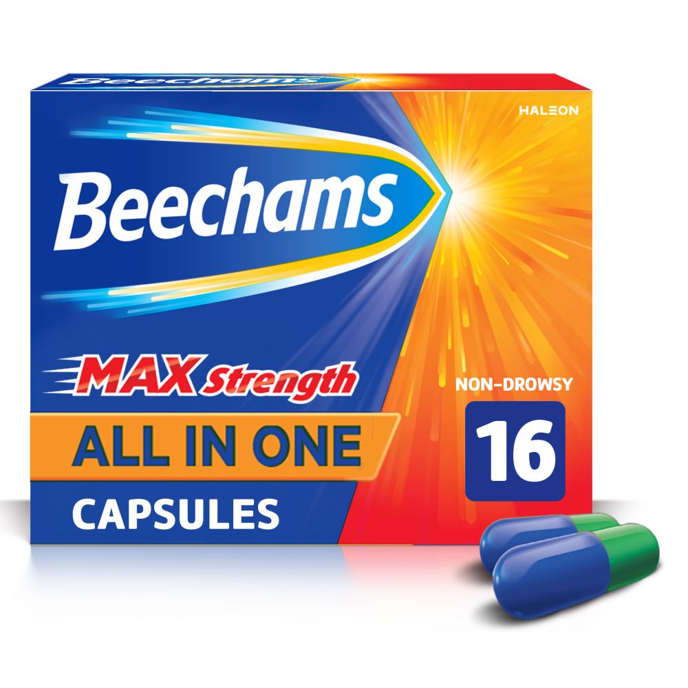 Beechams Max Strength All in One Cold and Flu Capsules 16s