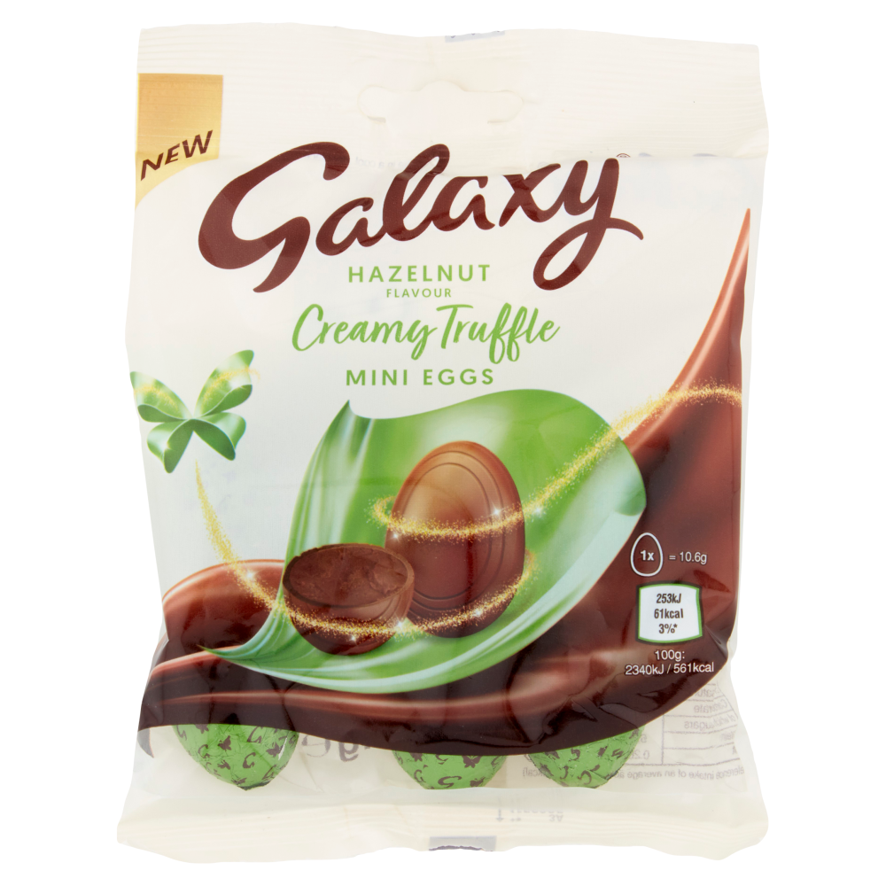 Galaxy Milk Chocolate & Creamy Hazelnut Truffles Easter Mini Eggs Bag 74g