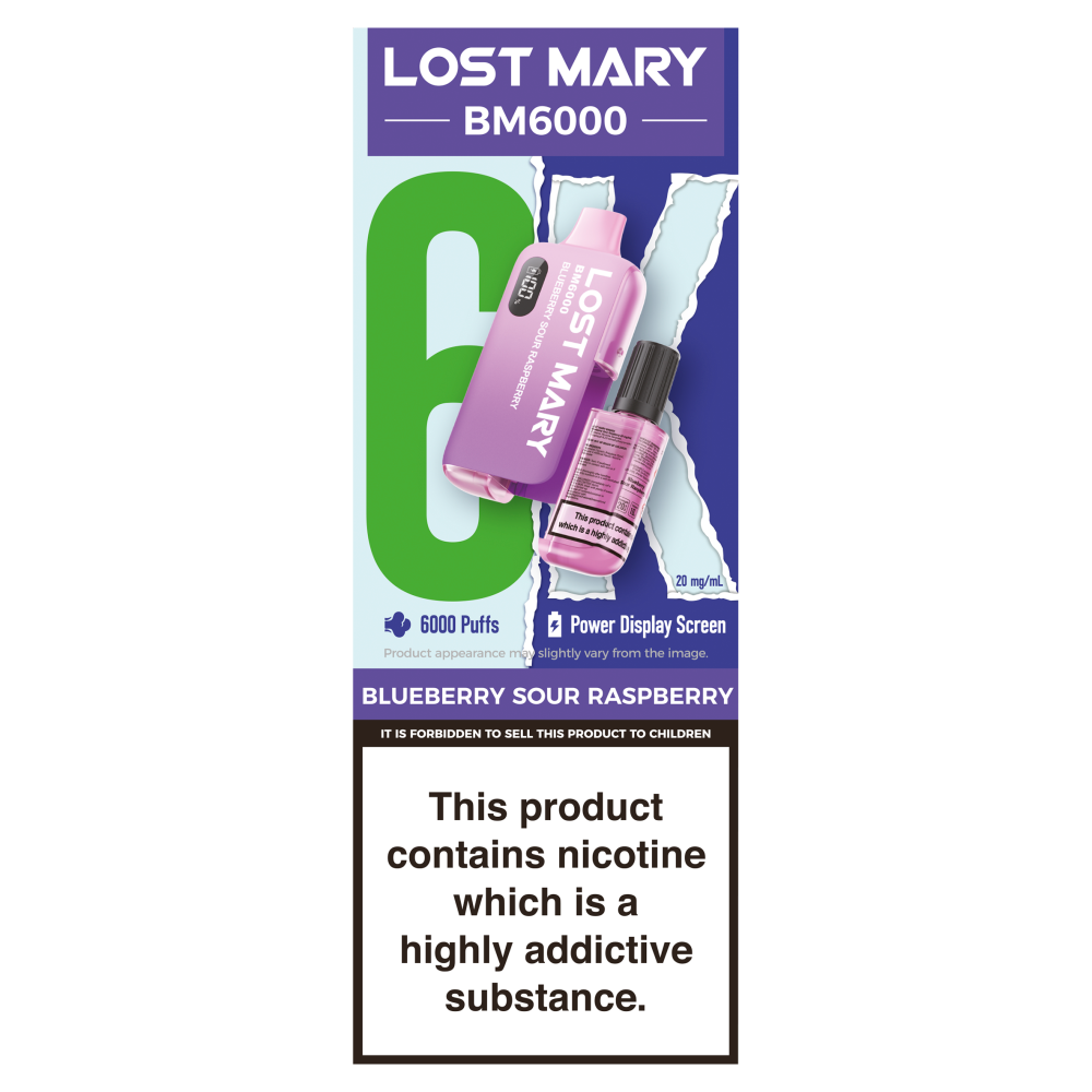 Lost Mary BM6000 Blueberry Sour Raspberry 20mg/ml