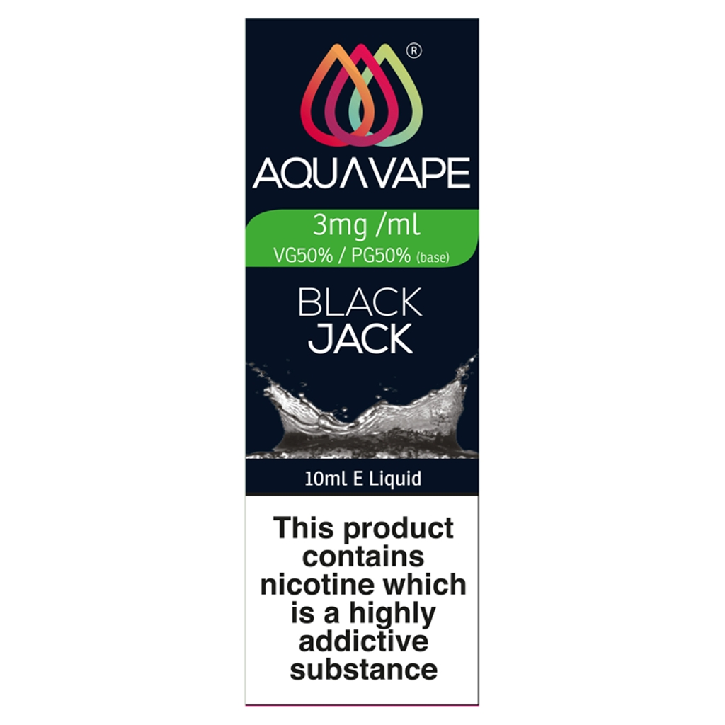 AQUA VAPE Black Jack E Liquid 3mg 10ml