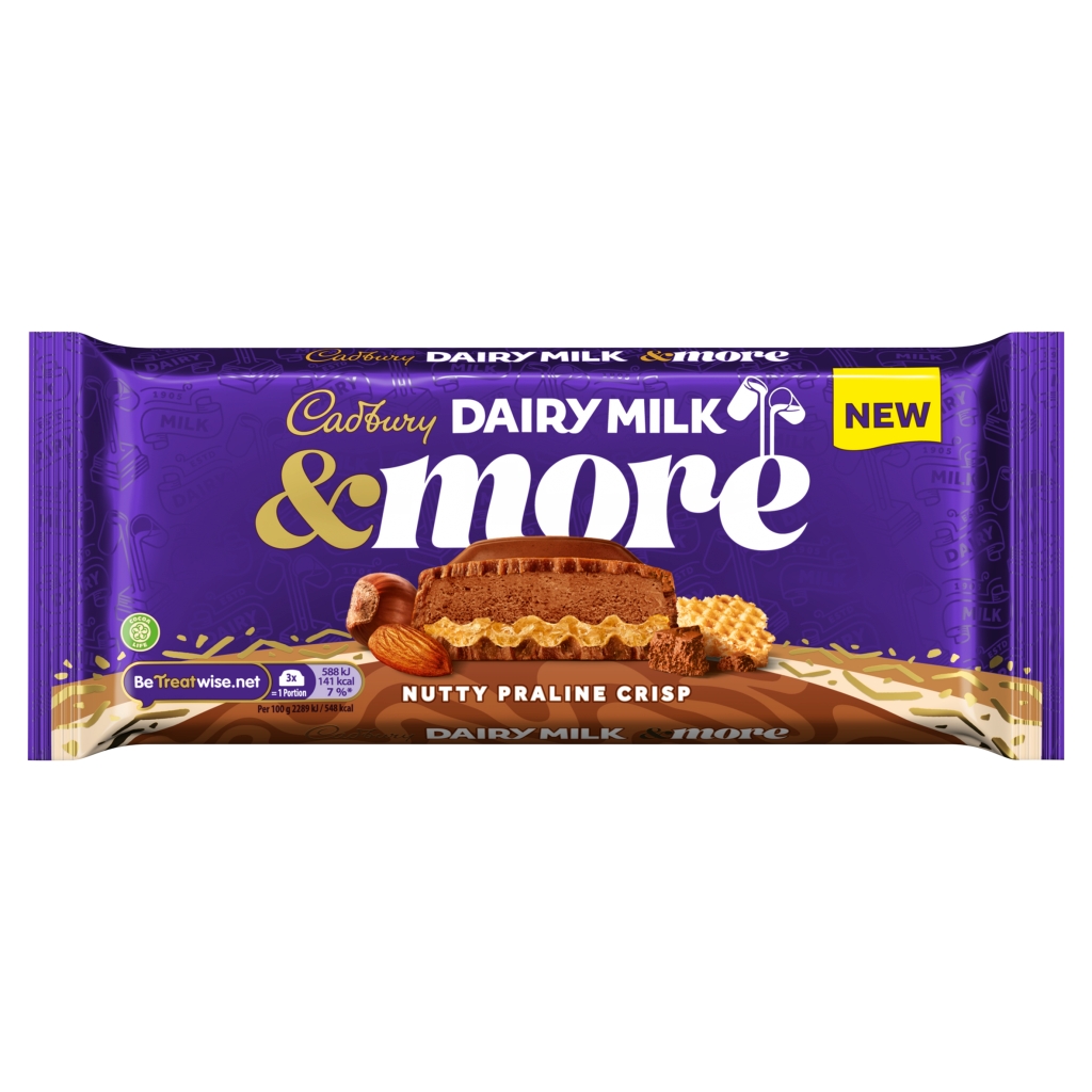 Cadbury Dairy Milk & More Nutty Praline Crisp 180g