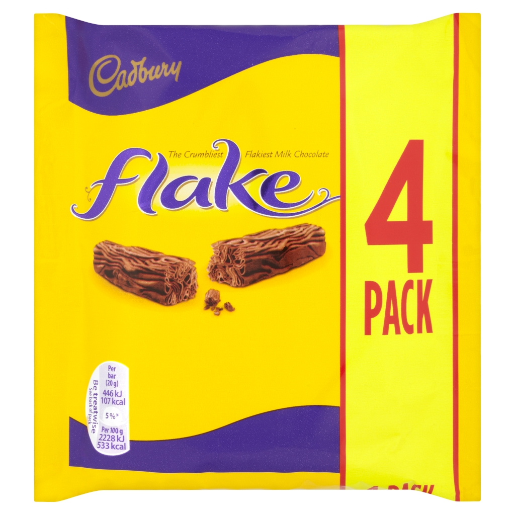 Cadbury Flake Chocolate Bar 4 Pack 80g
