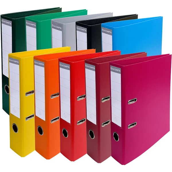 Exacompta Prem'Touch PVC Lever Arch File, 2 Ring, 50mm Spine, A4 - Burgundy