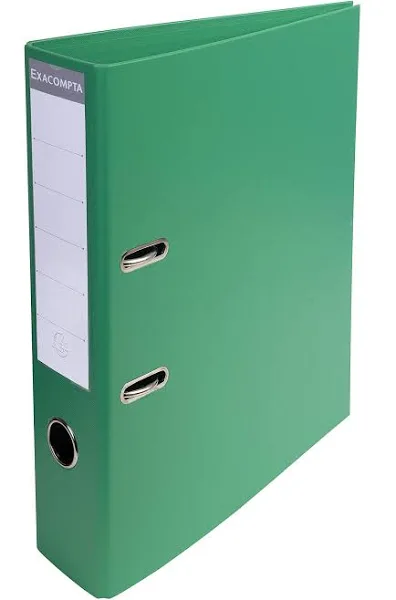 Exacompta A4 Prem Touch PVC Lever Arch File, 2 Ring, 50 mm Spine, Green