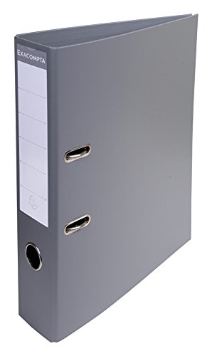 Exacompta Prem'Touch PVC Lever Arch File, 2 Ring, 70 mm spine, A4 - Mouse Grey