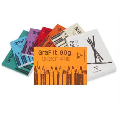 Clairefontaine Graf It Sketchbook - A6 90gsm White Paper Assorted Colour Cover