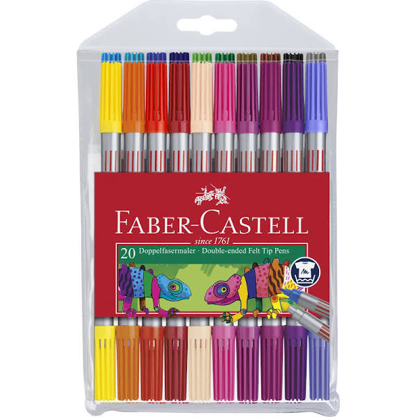 Faber-Castell - Double Fibre-Tip Pen Wallet of 20 (151119)