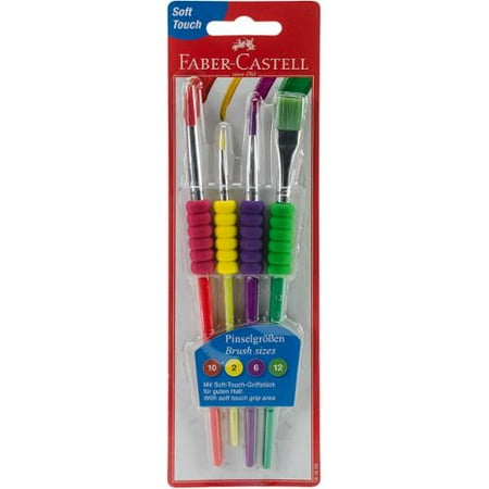 Faber-Castell Soft Grip Brushes - Assorted pack of 4