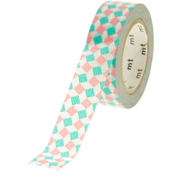 MT Washi Tape Roll - Square Pink