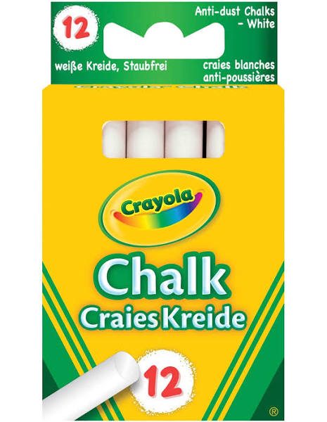 Crayola - Chalk - white - pack of 12 sticks