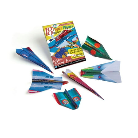 Paper Planes Craft Kit - 18 Paper Planes on Colorful Designed Paper with Instructions