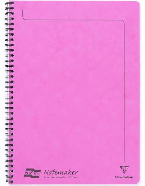 Europa Notemaker Pad A4 Ruled 120 pages 60 Sheets Pink Cover