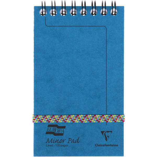 Europa Wire Bound Minor Pad, 12.2x7.6cm, Lined, 120 pages - Blue