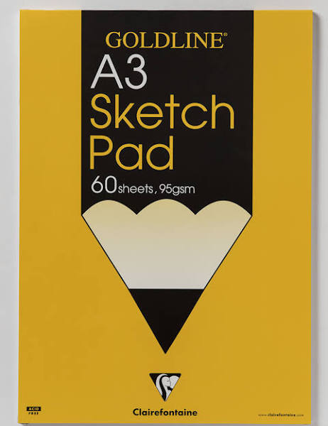 Goldline Sketch Pad, A3, 95 GSM, Spiral Pad, 120 Sheets