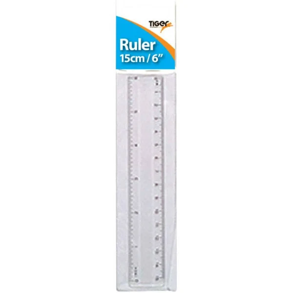 Tiger 15cm Ruler Clear