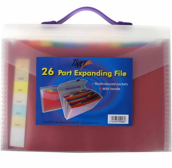 Tiger A4 26 Part expanding/expander File with Handle