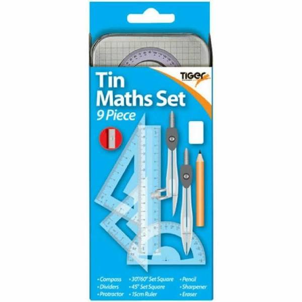 9 Piece Maths Set Tin (12 Pack)