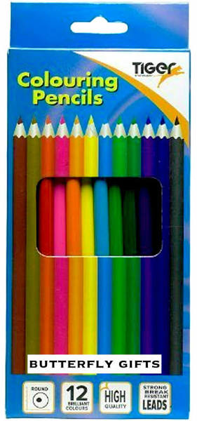 Tiger Children's Colouring Pencils Full Length Pack of 24
