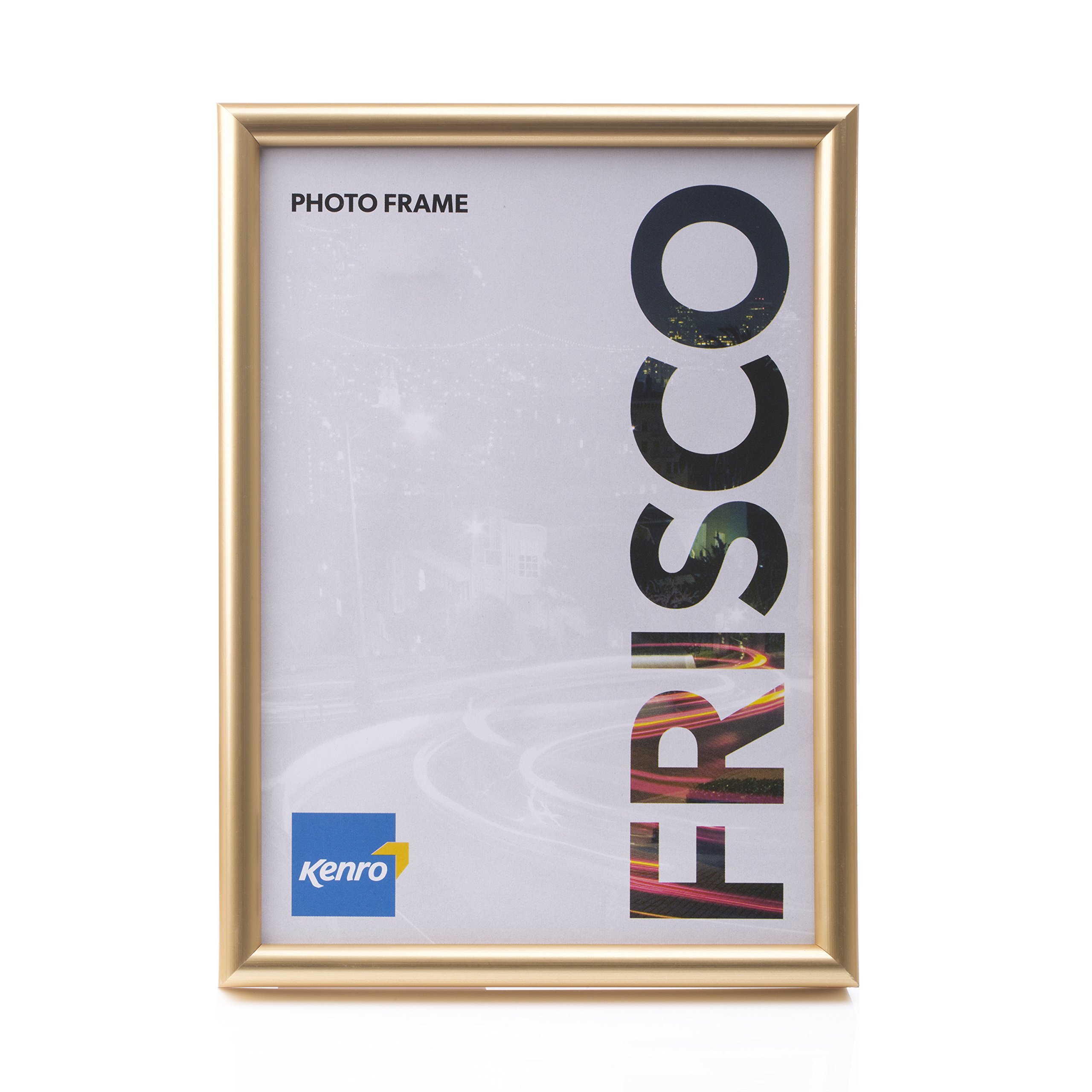 Kenro Frisco Series Gold Photo Frame 8x10” / 20x25cm Freestanding or Wall Hanging with Glass Front – FR2025G