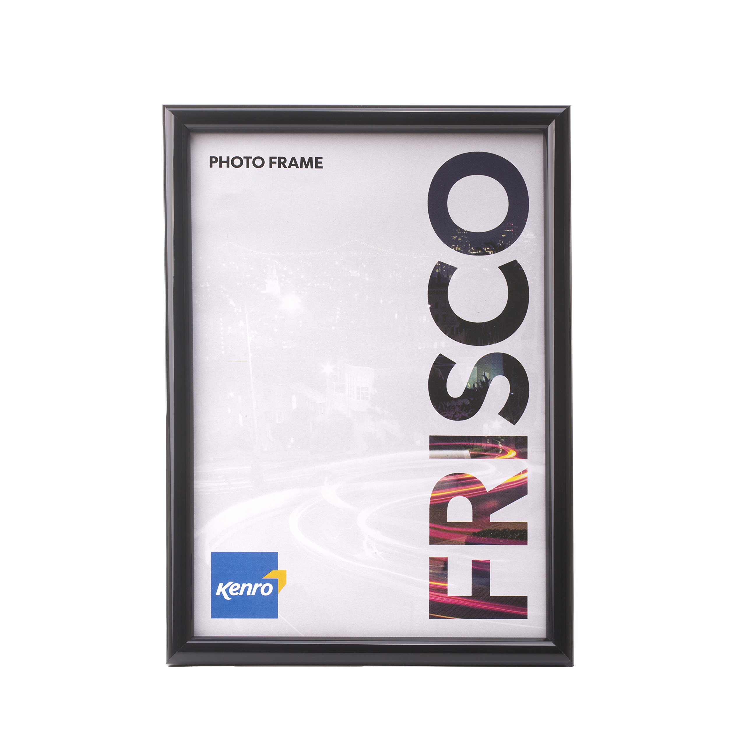 Kenro Frisco Series Black Photo Frame 7x5” / 13x18cm Freestanding or Wall Hanging with Glass Front – FR1318B