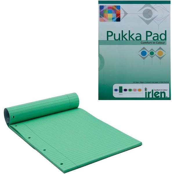 Pukka Dyslexia Pad A4 80gsm Ruled With Margin 100 Pages 50 sheets Green Paper
